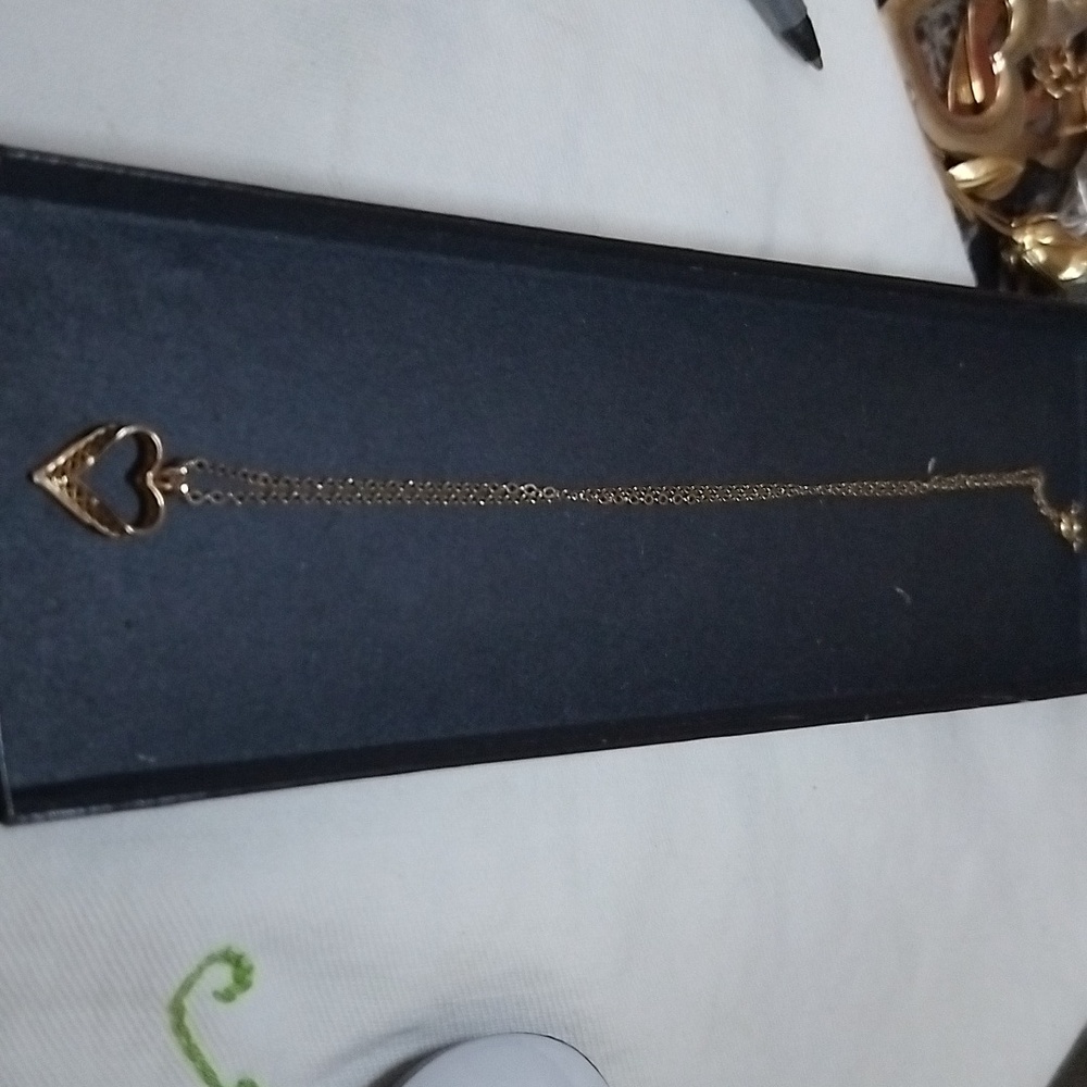 Vintage 10/20 12 KT GF "16 chain w/ small 3D heart charm with filagree embellish - Picture 3 of 8